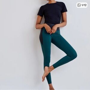 ADAY Teal and Black Leggings